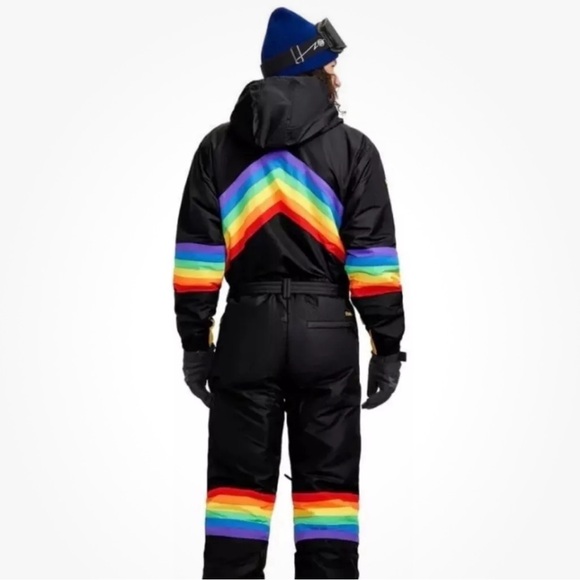 Black Rainbow Ski Suit Tipsy Elves XL NWT - Picture 3 of 3